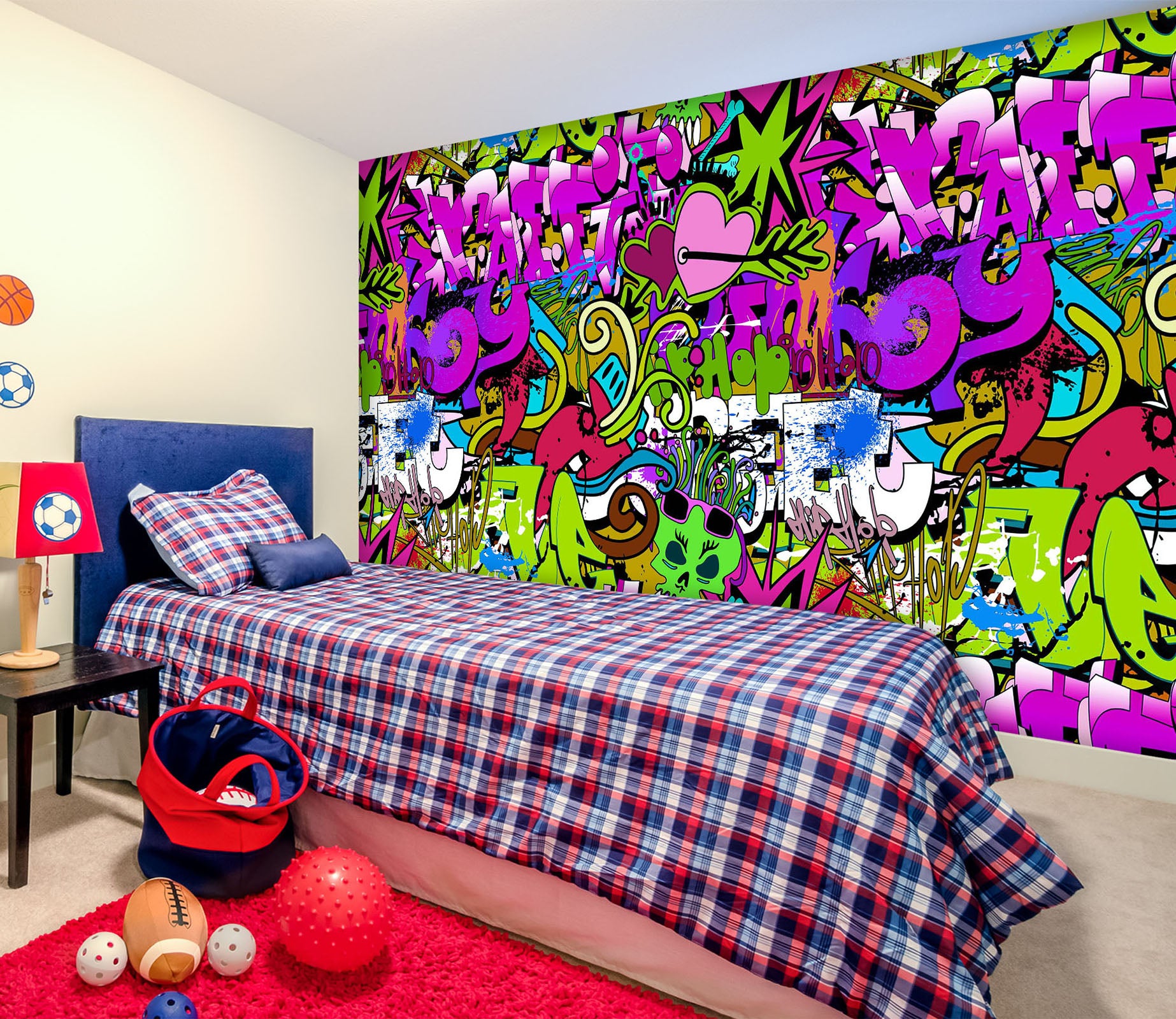 3D Purple Graffiti 1655 Wall Murals