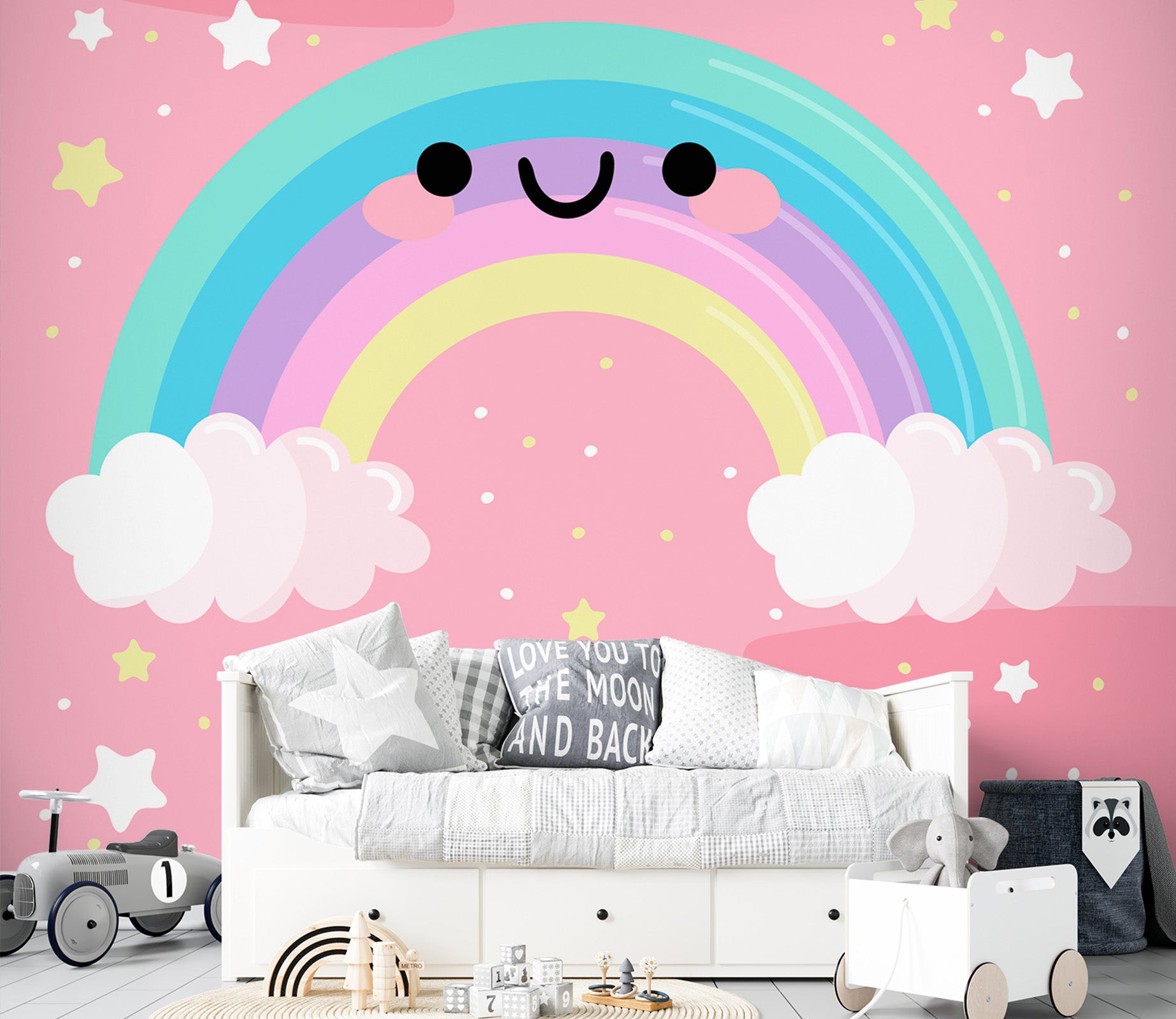 3D Rainbow Clouds 57135 Wall Murals