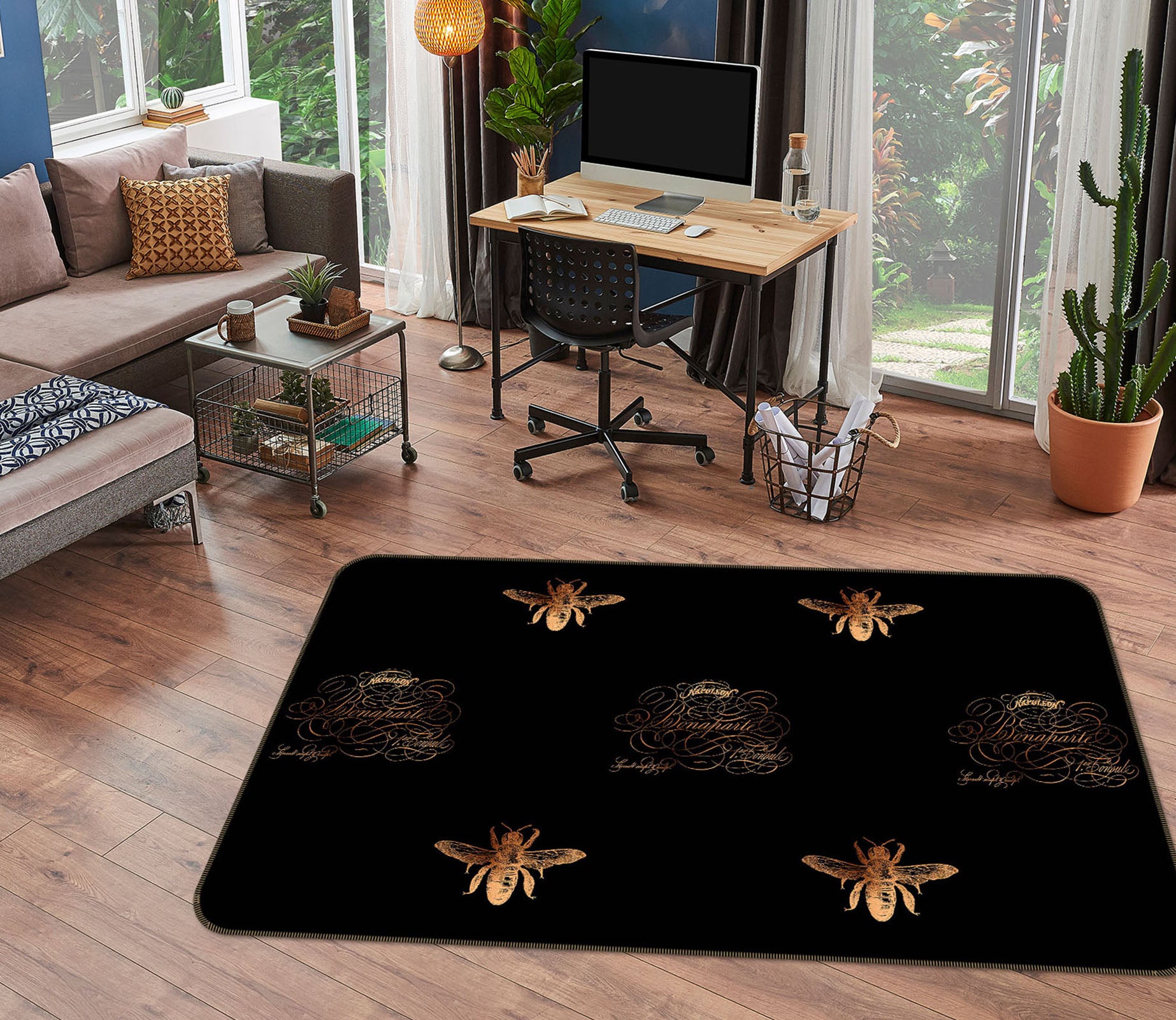 3D Golden Firefly 171 Uta Naumann Rug Non Slip Rug Mat