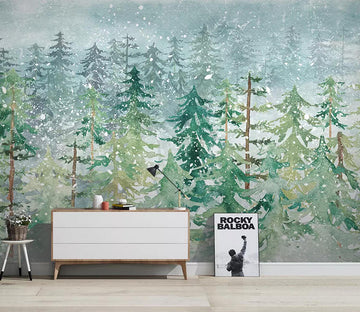 3D Woods Snow WC778 Wall Murals