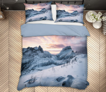 3D Snow Mountain 67121 Bed Pillowcases Quilt