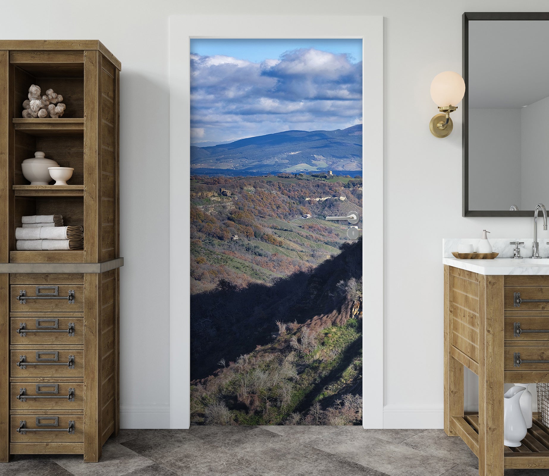 3D Mountains Rivers 12241 Marco Carmassi Door Mural