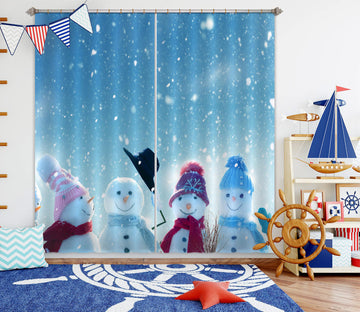 3D Snowman 53102 Christmas Curtains Drapes Xmas