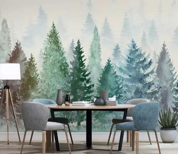 3D Foggy Forest WG51 Wall Murals Wallpaper AJ Wallpaper 2 