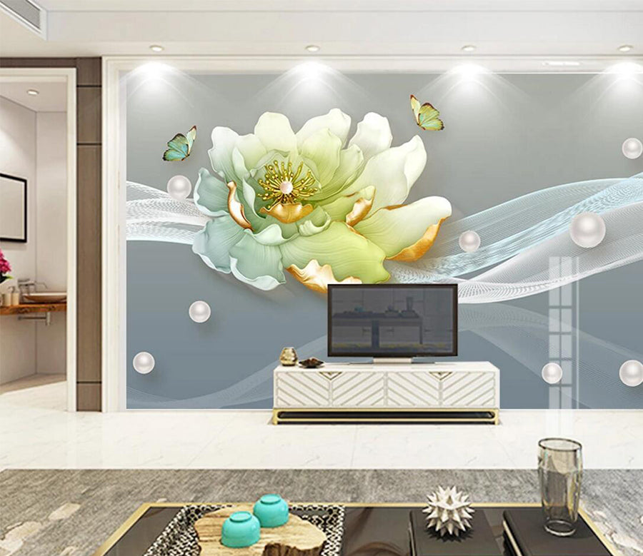 3D Peony Pearl WC582 Wall Murals