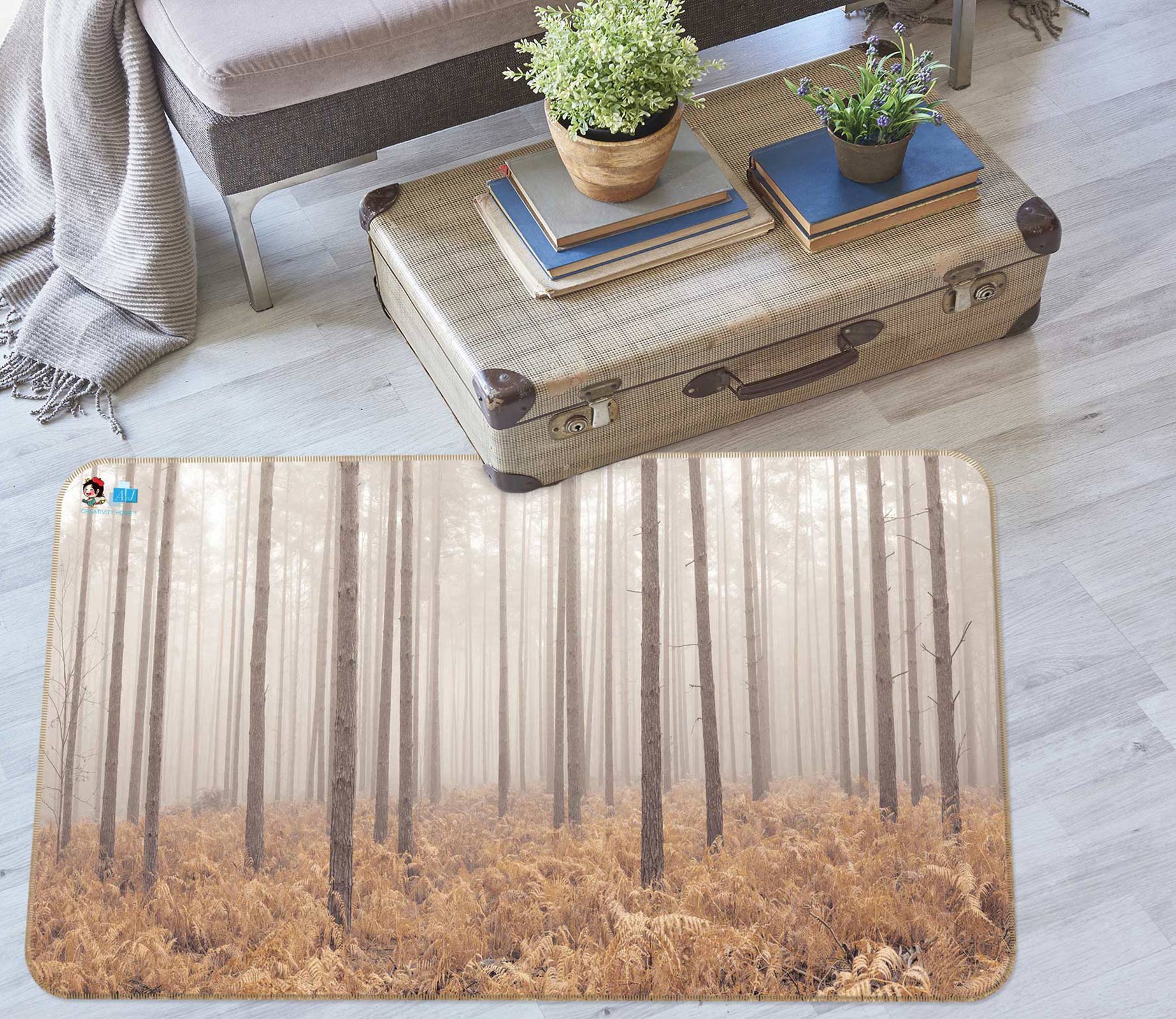 3D Forest Meadow 6890 Assaf Frank Rug Non Slip Rug Mat