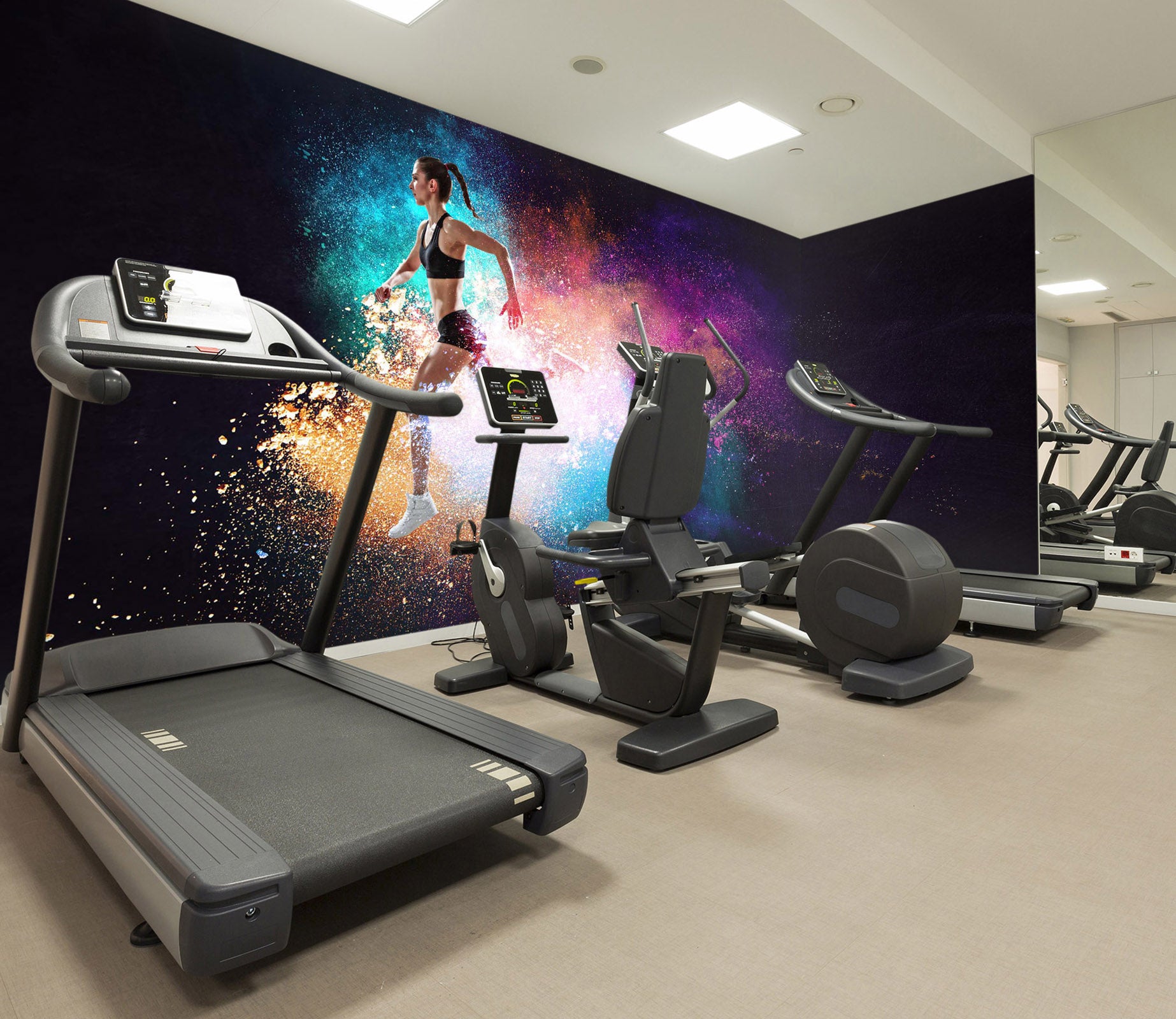 3D Running Girl 308 Wall Murals