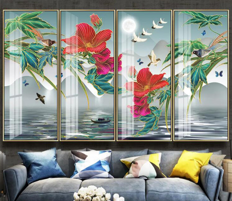 3D Ship Crane Bird WC2651 Wall Murals