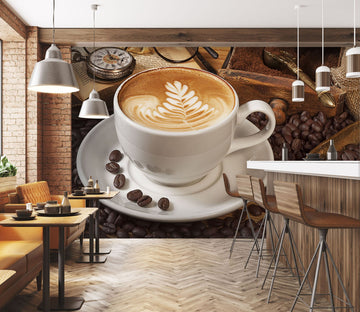 Seamless pattern coffee tea cups for design menu cafe and restaurant. •  wall stickers texture, caffeine, break | myloview.com