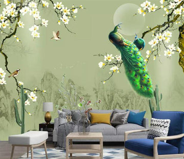 3D Green Peacock WC1819 Wall Murals