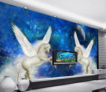 3D Moon Pegasus WC115 Wall Murals