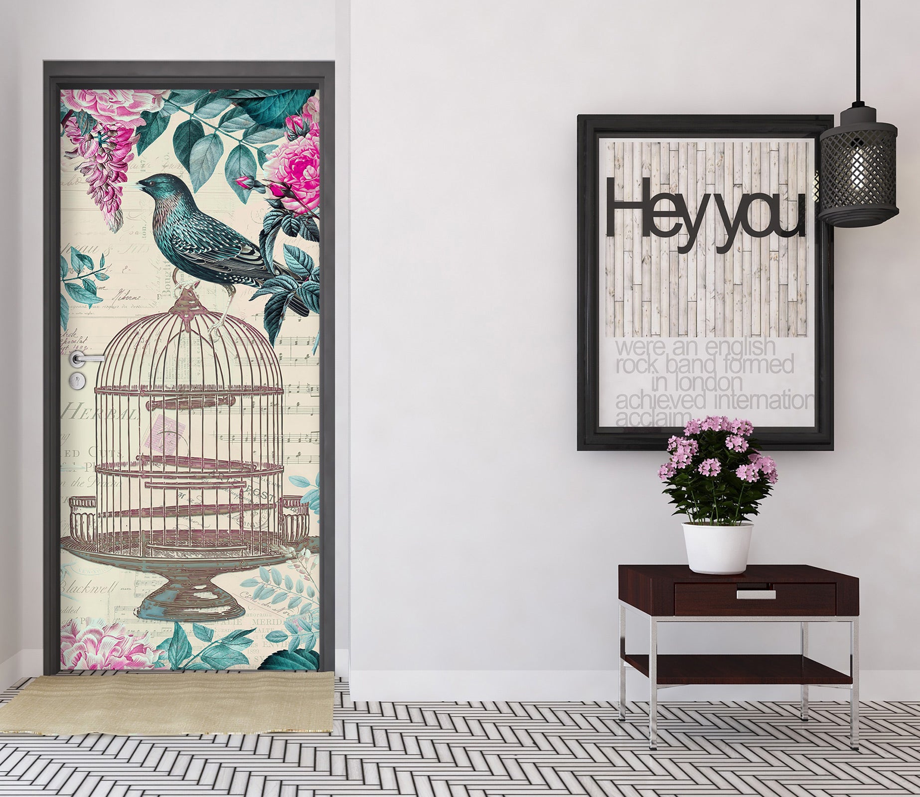 3D Birdcage Flowers 11885 Andrea Haase Door Mural