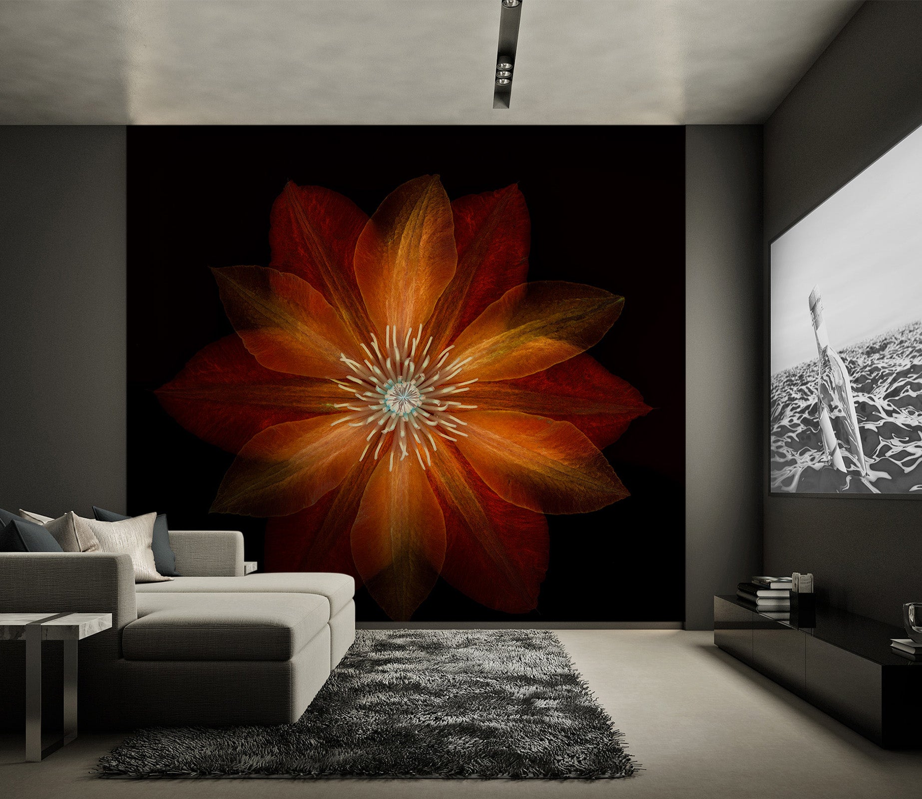 3D Flame Petals 1413 Assaf Frank Wall Mural Wall Murals