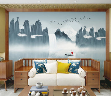 3D Fisherman Mountain WC1932 Wall Murals