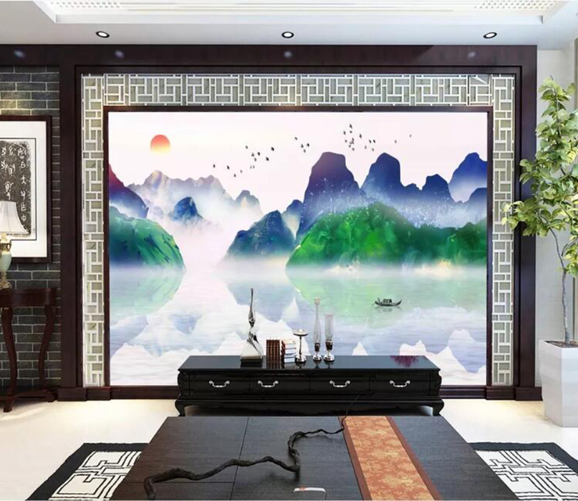 3D Green Valley WC11 Wall Murals Wallpaper AJ Wallpaper 2 