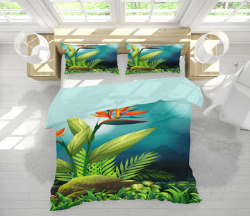 3D Flower Grass 67156 Bed Pillowcases Quilt