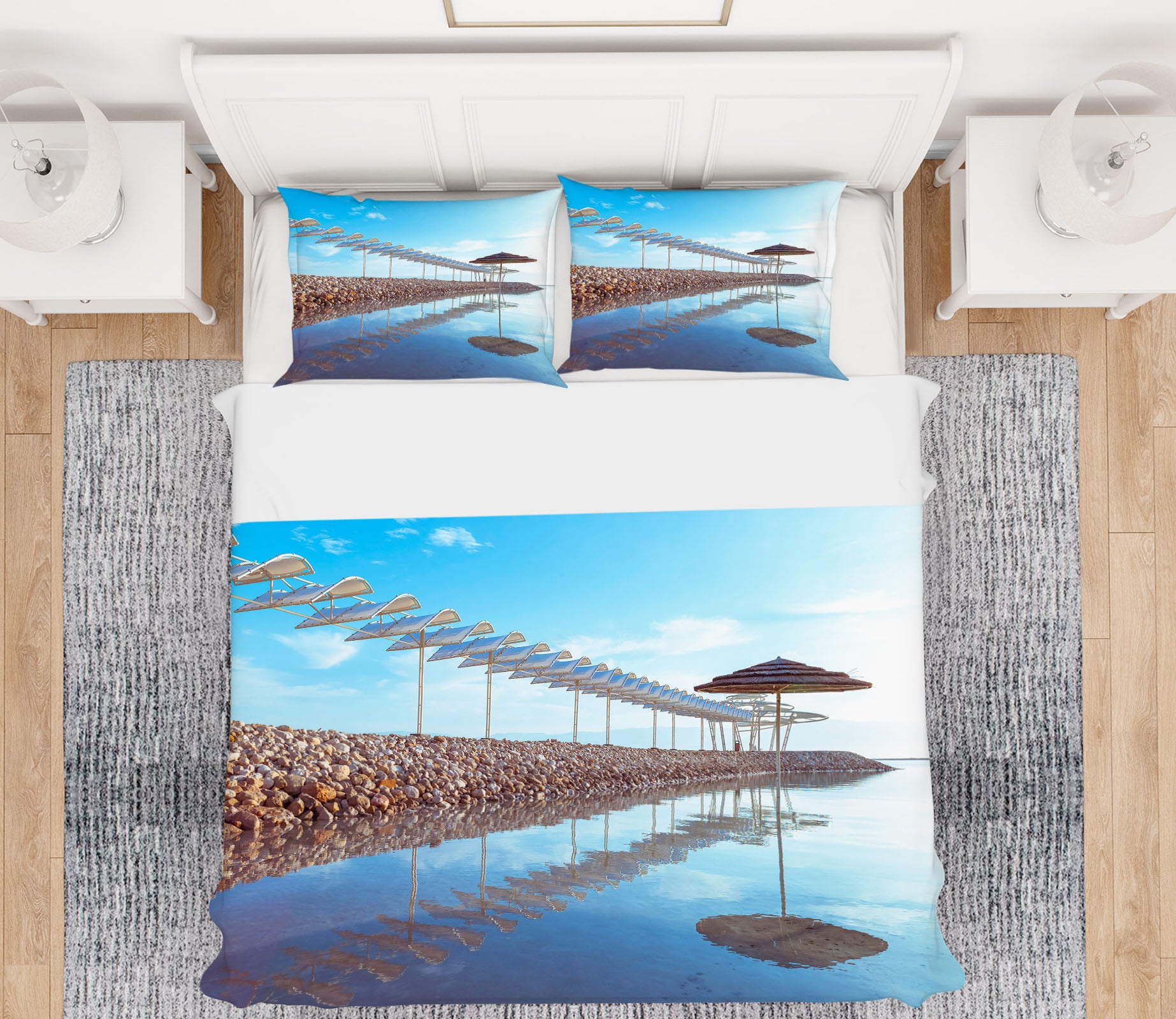 3D Seaside Stones Umbrella 8603 Assaf Frank Bedding Bed Pillowcases Quilt