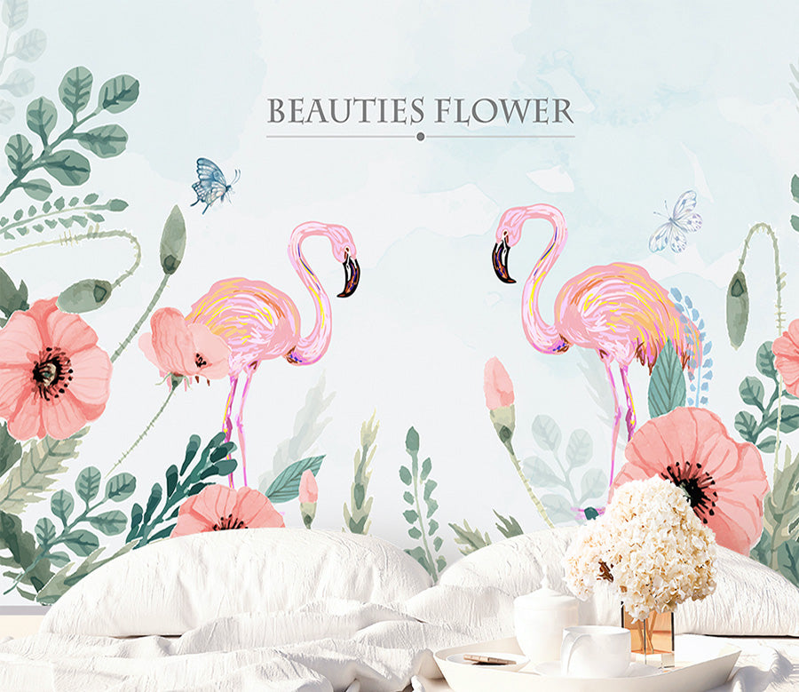 3D Pink Flamingo WG258 Wall Murals