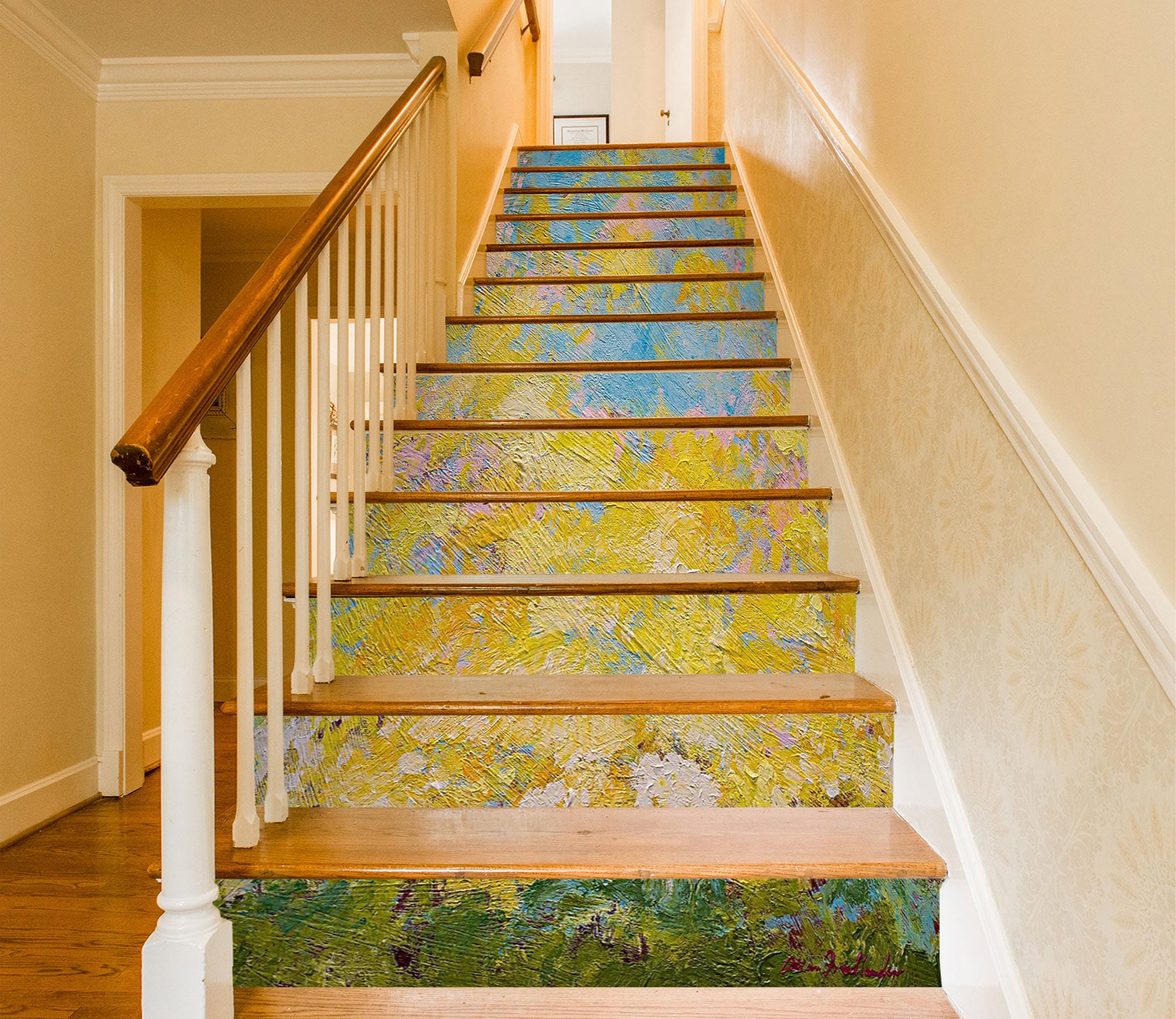 3D Sky Grass Oil Painting 9006 Allan P. Friedlander Stair Risers