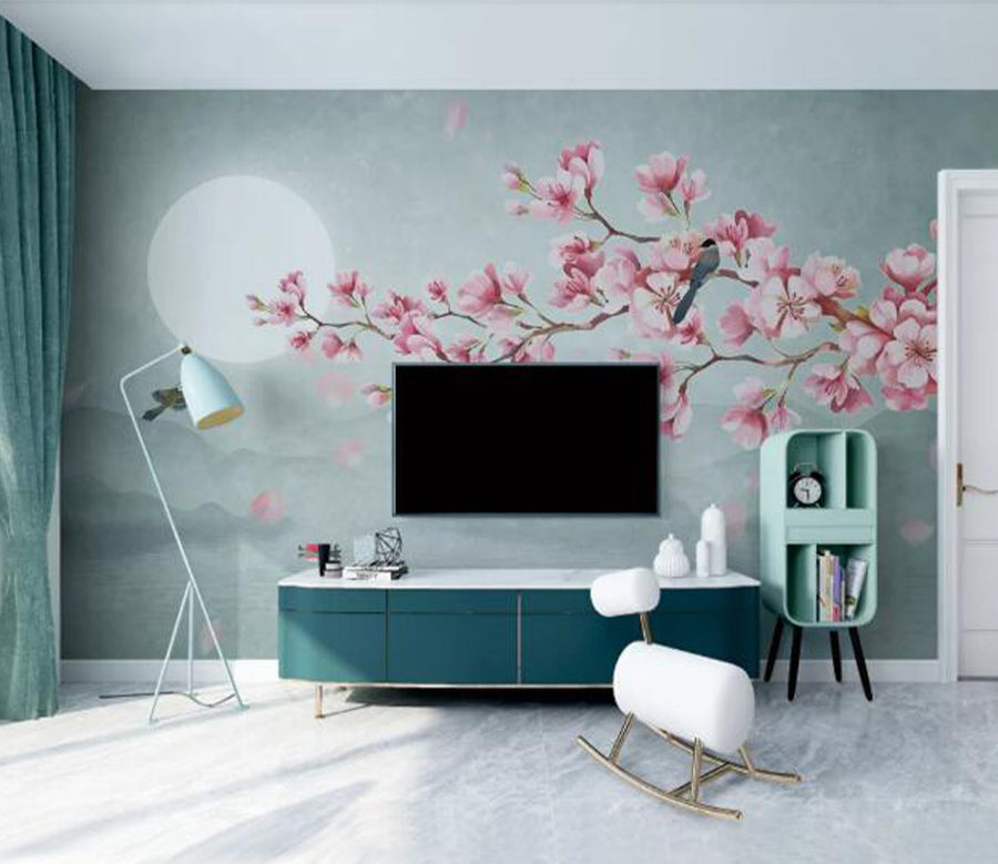 3D White Moon Plum WC2471 Wall Murals