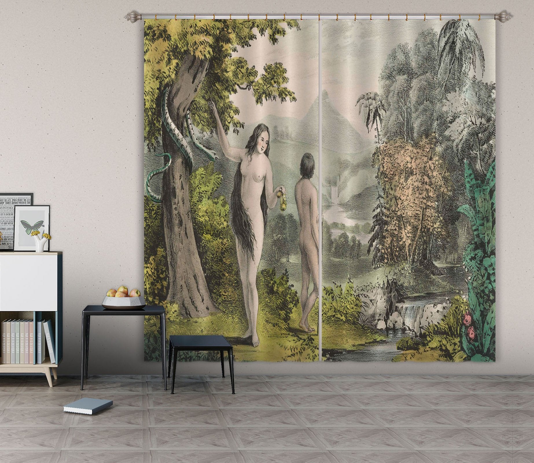 3D Adam Eve Garden 037 Andrea haase Curtain Curtains Drapes Wallpaper AJ Wallpaper 