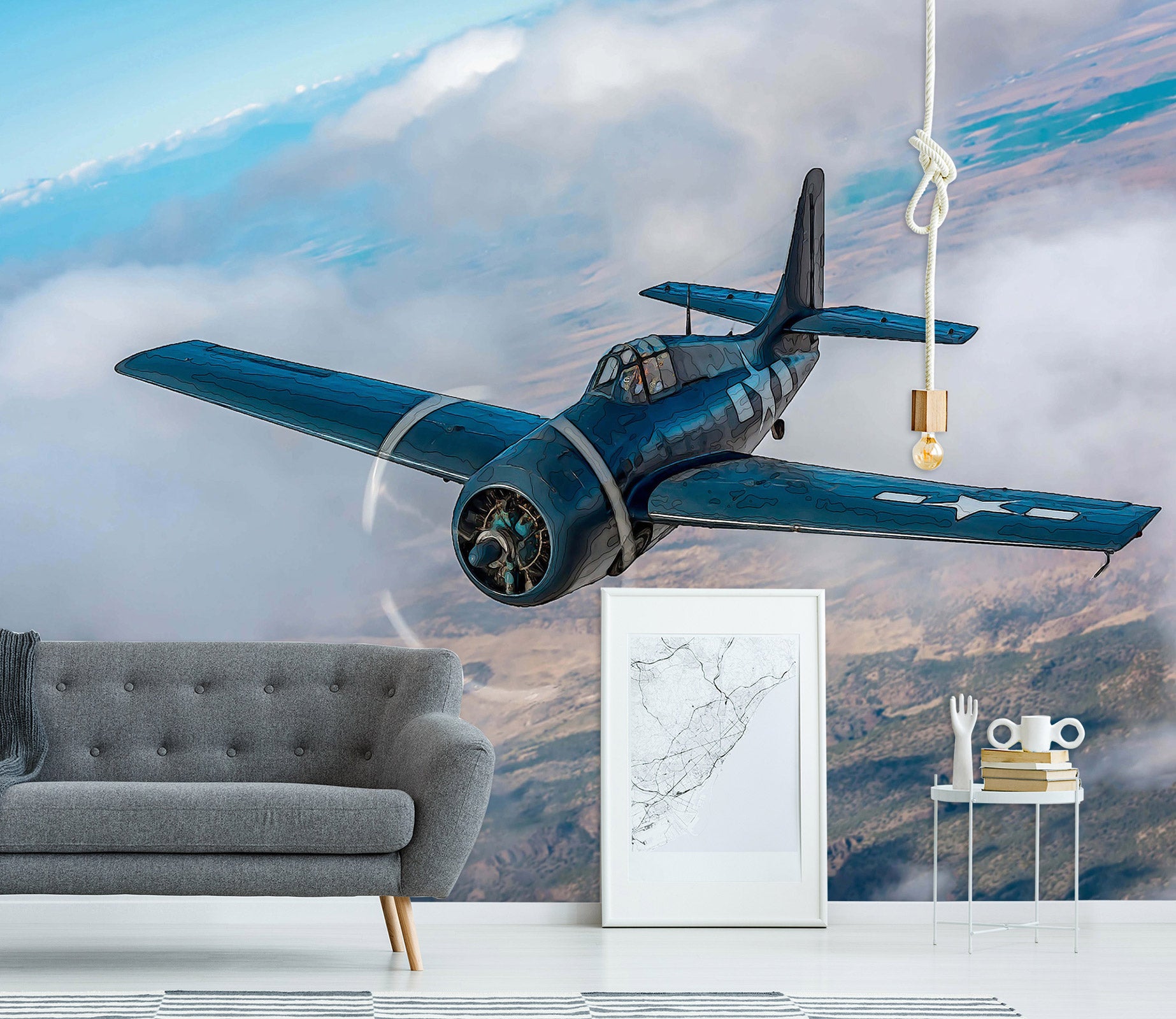 3D Airplane 9108 Alius Herb Wall Mural Wall Murals