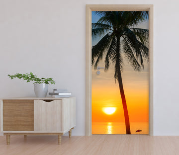 3D Coconut Tree Sunset 11624 Marco Carmassi Door Mural