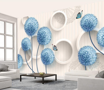 3D Violet Butterfly WC565 Wall Murals