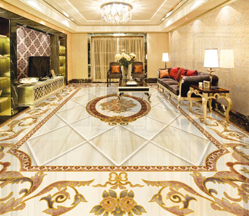 3D Golden Marble Pattern WG316 Floor Mural Wallpaper AJ Wallpaper 2 