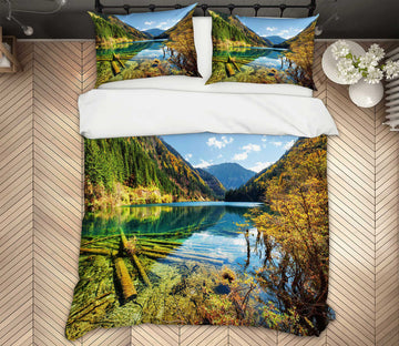 3D Mountains Rivers 67177 Bed Pillowcases Quilt