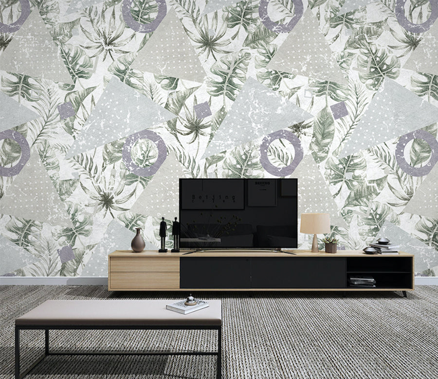 3D Leaf Black Triangle WG050 Wall Murals