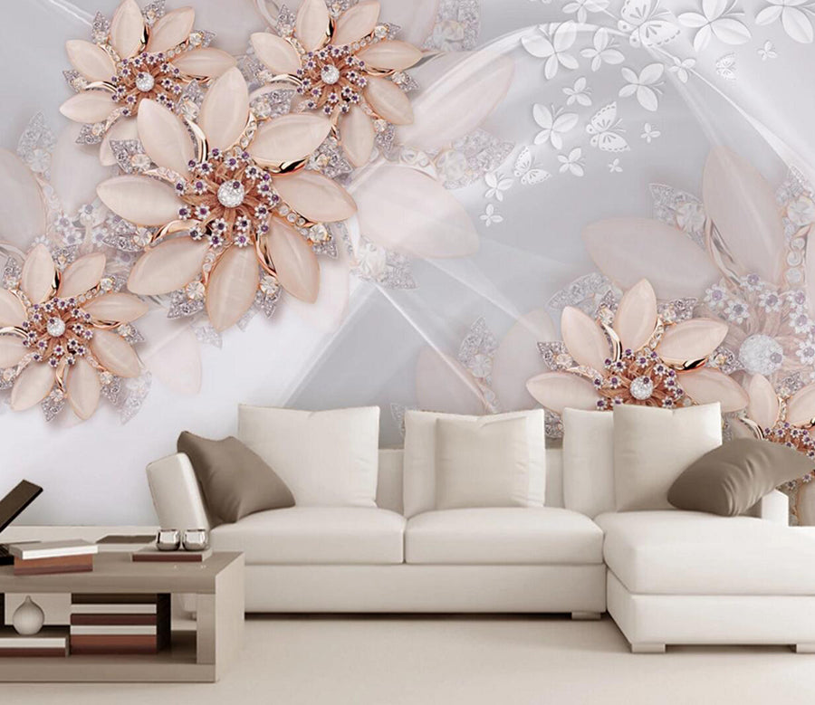 3D Flower Gem WC289 Wall Murals