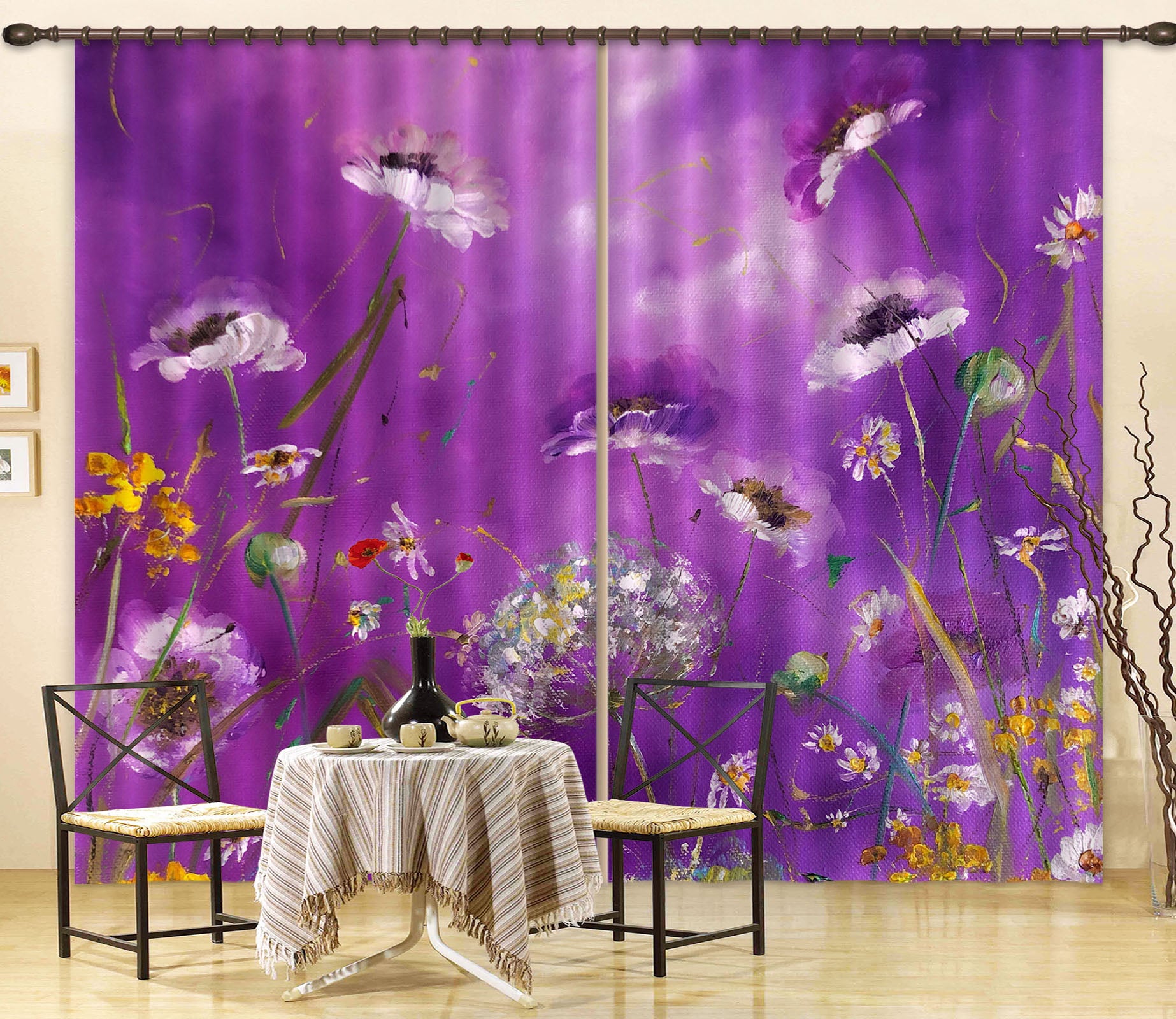 3D Purple Flower 2336 Skromova Marina Curtain Curtains Drapes