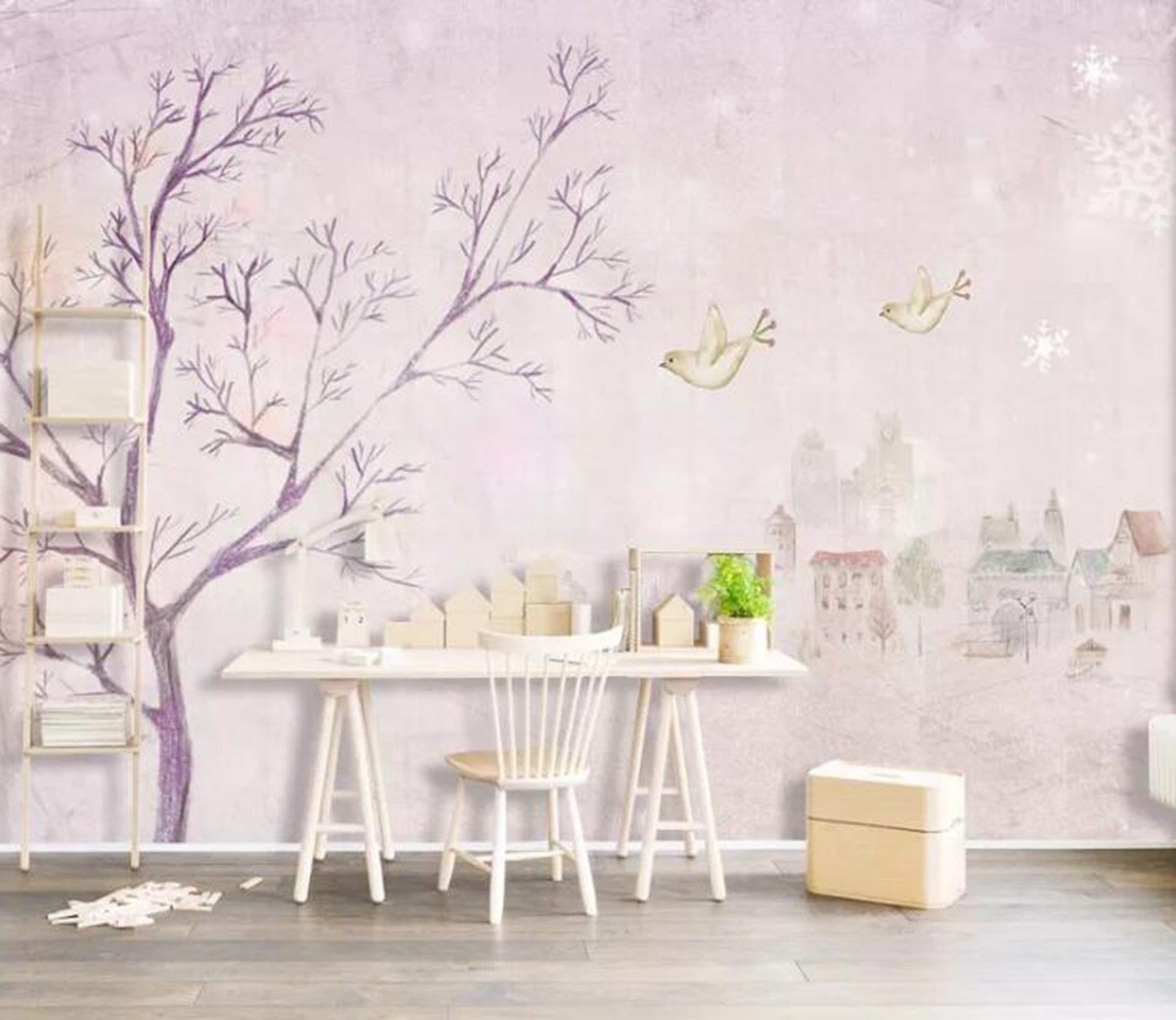 3D Flower Bird WC95 Wall Murals Wallpaper AJ Wallpaper 2 