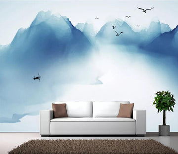 3D Lake Mountain WC658 Wall Murals