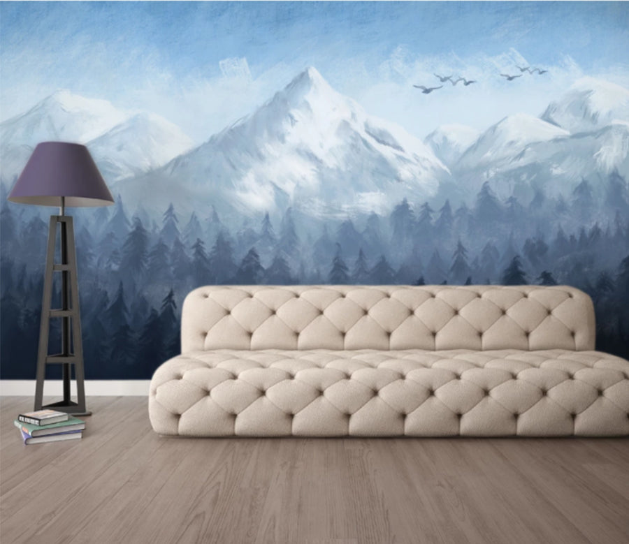 3D Mountain Forest WC1002 Wall Murals