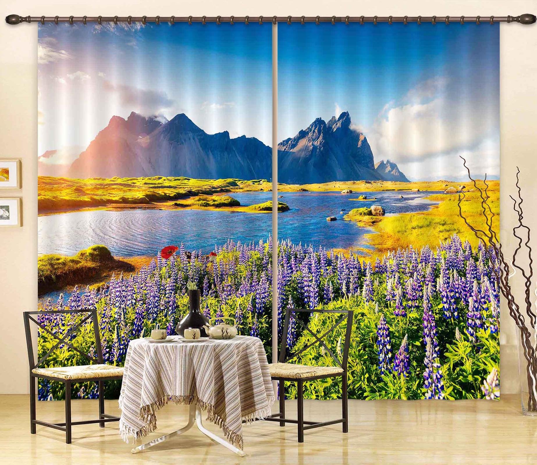 3D Beautiful Valley 111 Curtains Drapes Wallpaper AJ Wallpaper 