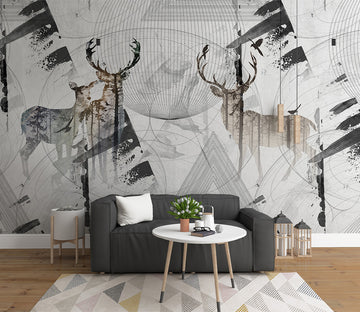 3D Pattern Deer WG114 Wall Murals