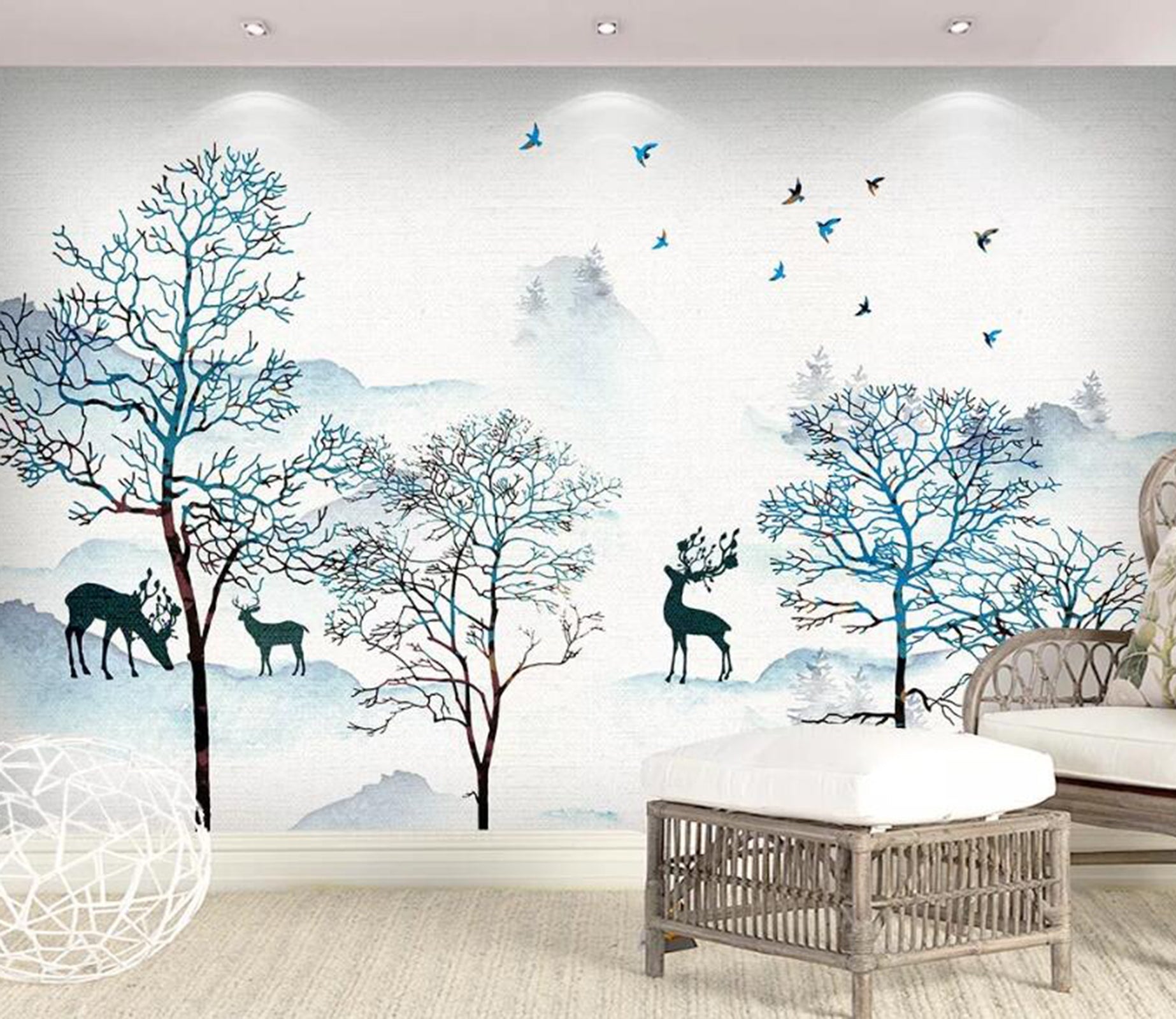 3D Deer Forest WC48 Wall Murals Wallpaper AJ Wallpaper 2 