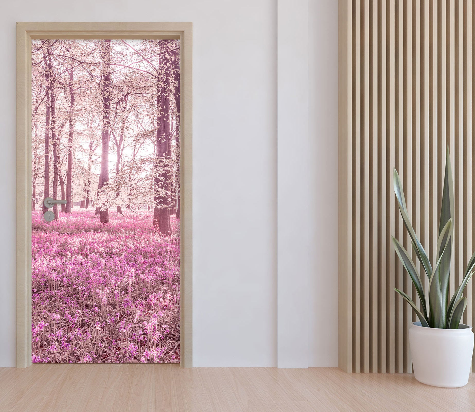 3D Pink Woods 10638 Assaf Frank Door Mural