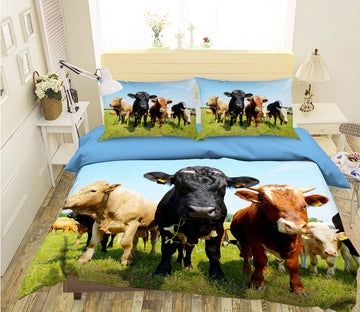 3D Herd Cows 1931 Bed Pillowcases Quilt Quiet Covers AJ Creativity Home 