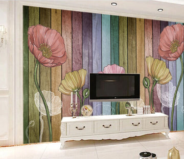 3D Red Flower WC154 Wall Murals