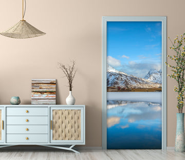 3D Snow Mountain Lake 11597 Marco Carmassi Door Mural