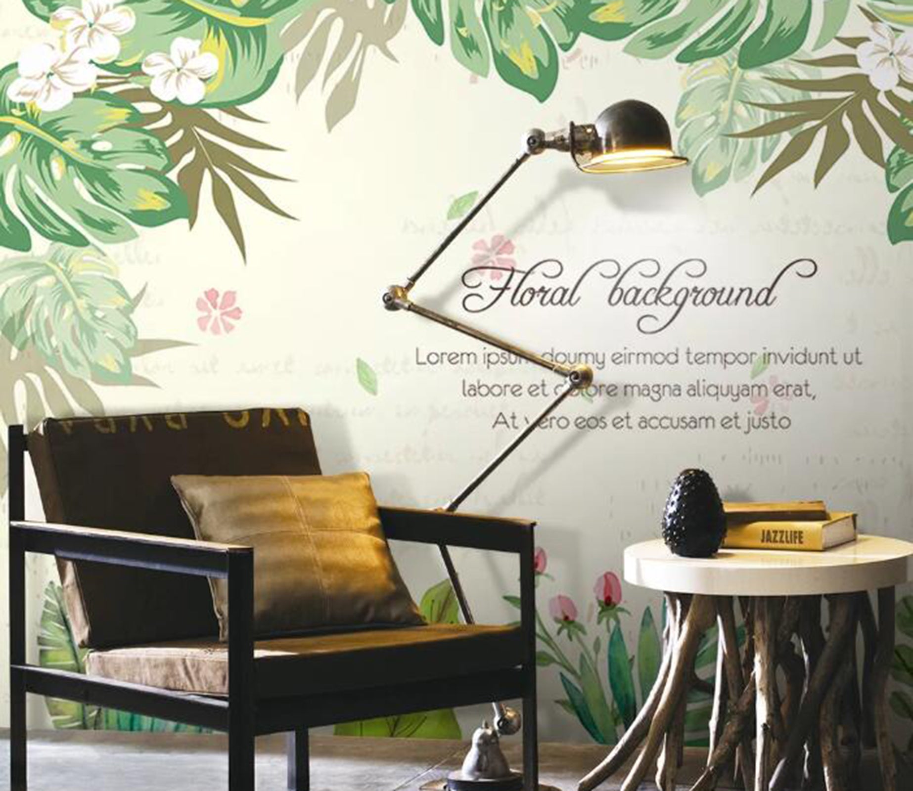 3D Green Leaf WC02 Wall Murals Wallpaper AJ Wallpaper 2 