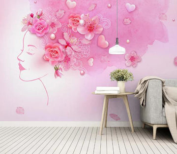 3D Woman Plum WC1051 Wall Murals