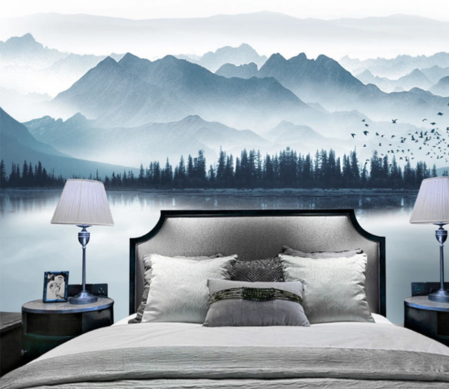 3D Woods Lake WC432 Wall Murals