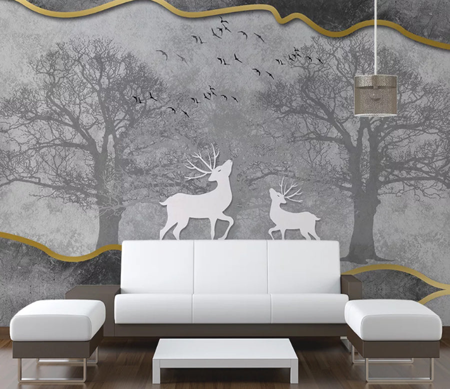 3D White Deer WC1995 Wall Murals