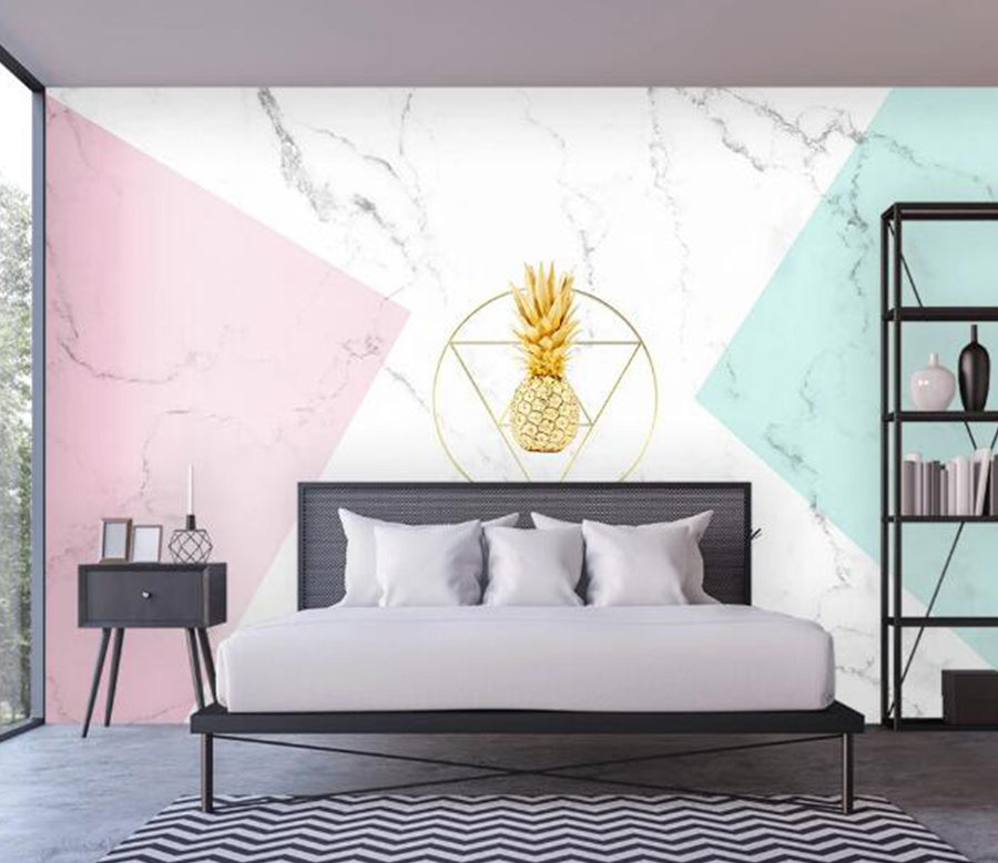 3D Golden Pineapple WC1545 Wall Murals