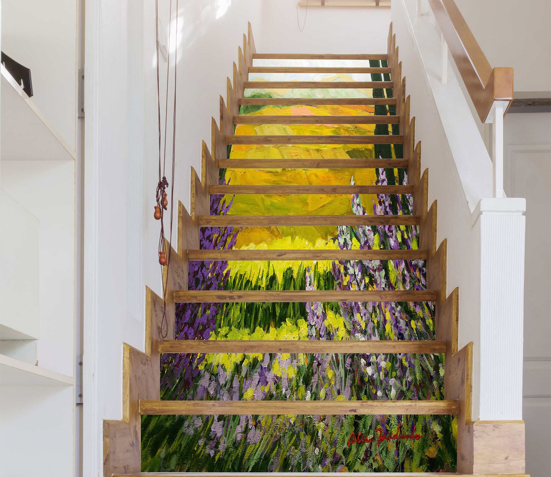 3D Flowers Yellow Field 9081 Allan P. Friedlander Stair Risers