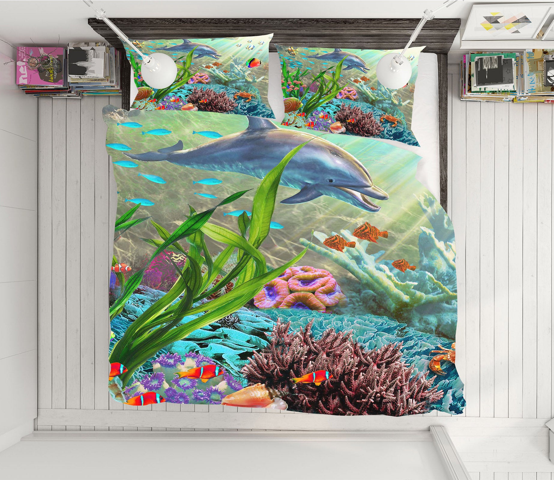 3D Cute Dolphin 2115 Adrian Chesterman Bedding Bed Pillowcases Quilt